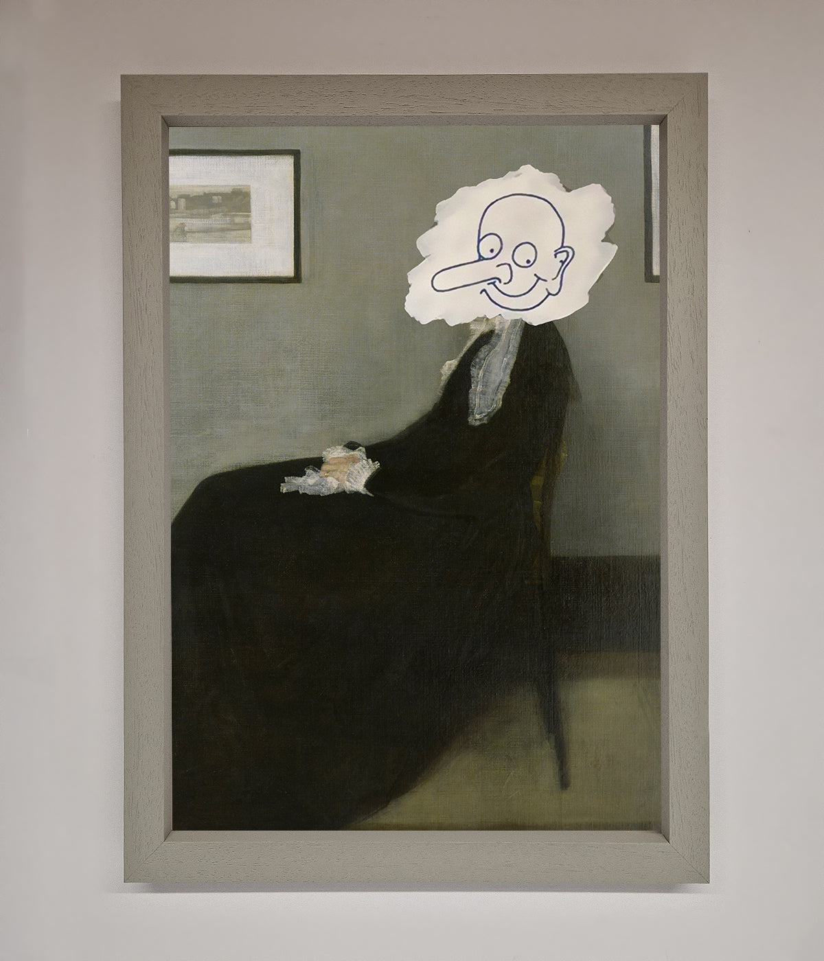 Whistlers Mother Framed Wall Art with a humorous twist.