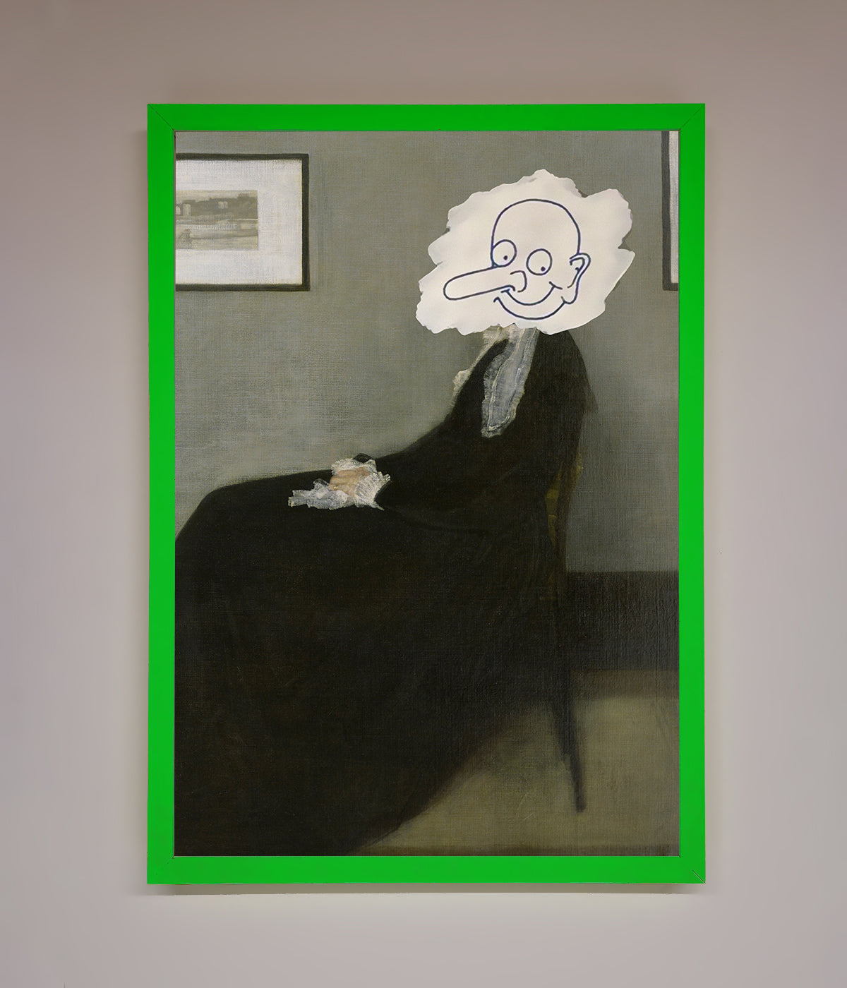 Whistlers Mother Framed Wall Art with Green Border