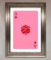 Ace Of Spades Poker Pink Framed Wall Art - Zestio