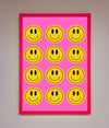 Acid Smile Faces Framed Poster - Zestio