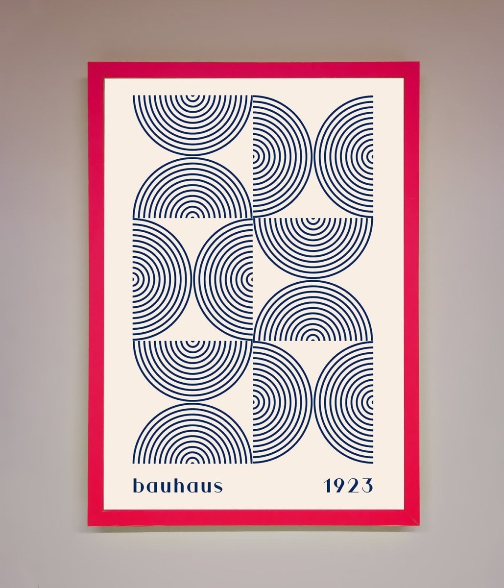 Bauhaus Print 1923 Navy Abstract Framed Poster - Zestio