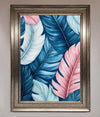 Blue And Pink Feathers Abstract Framed Print - Zestio