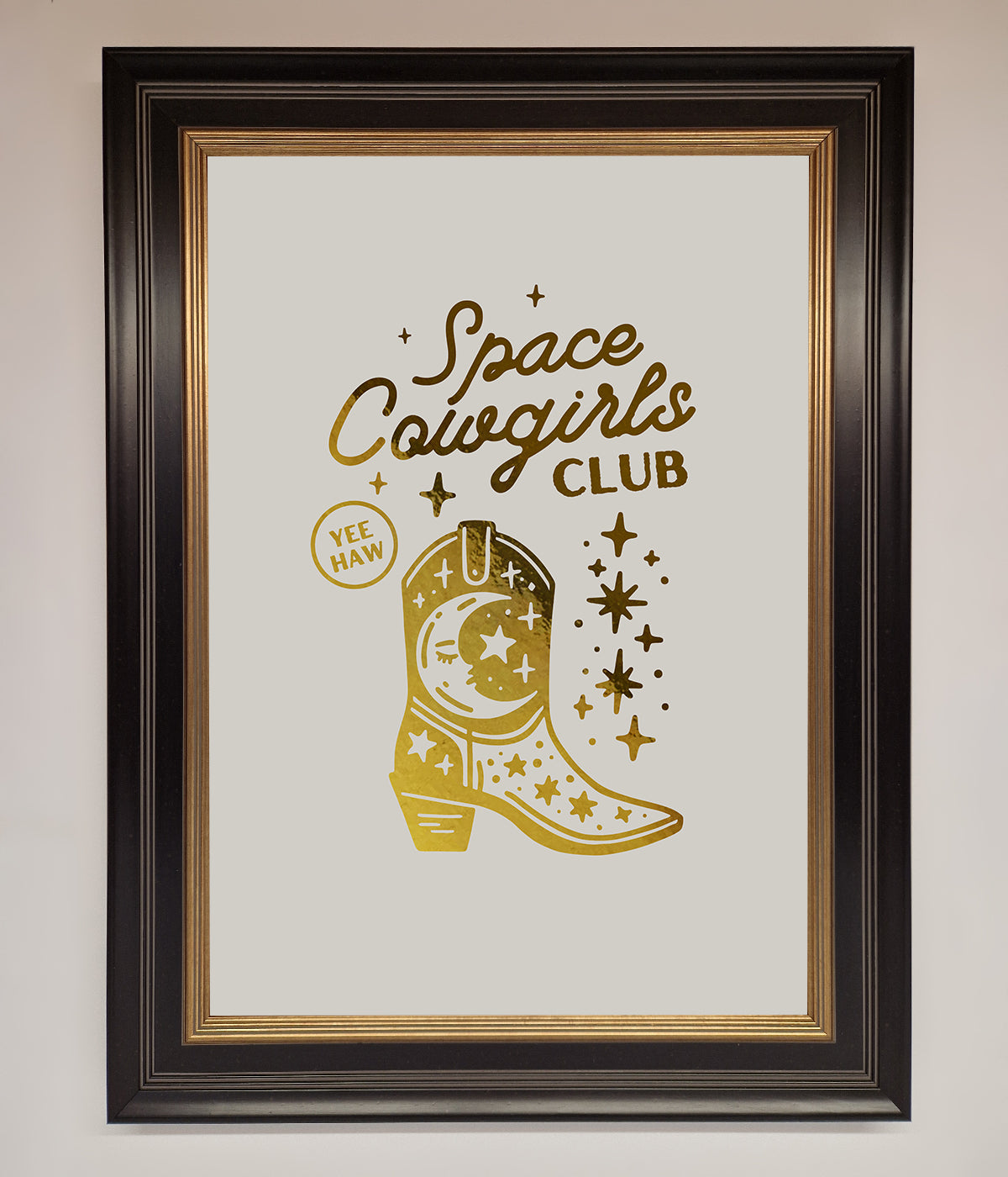 Cowgirl Boot Foil Print print