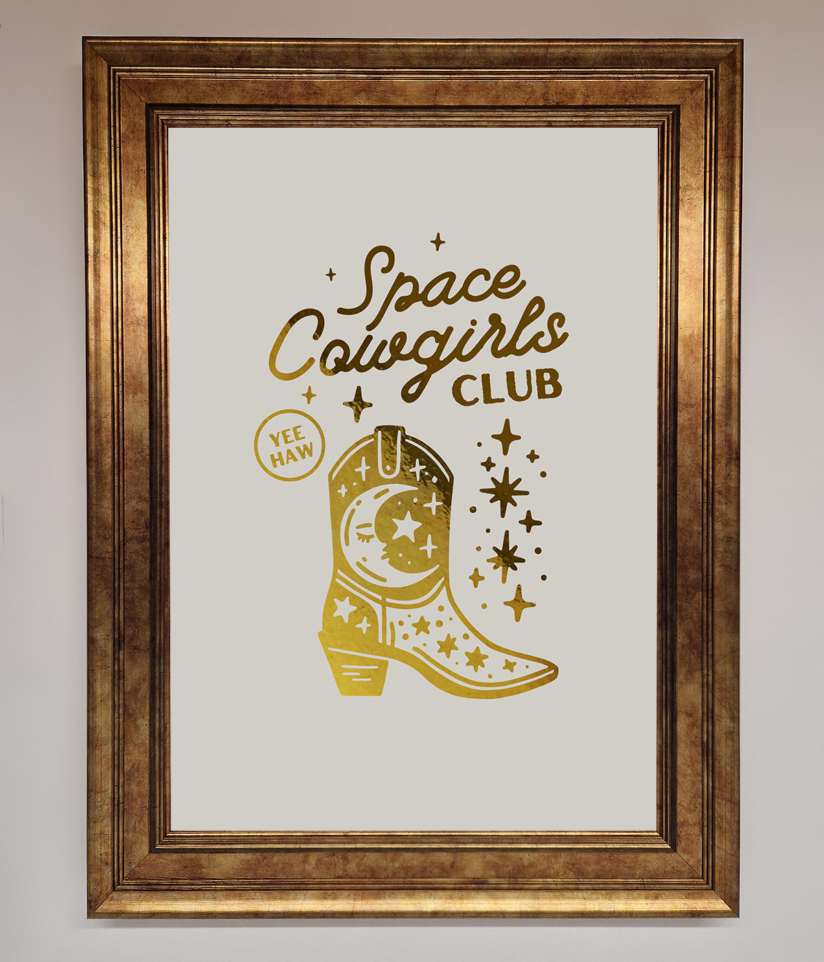 Cowgirl Boot Foil Print print