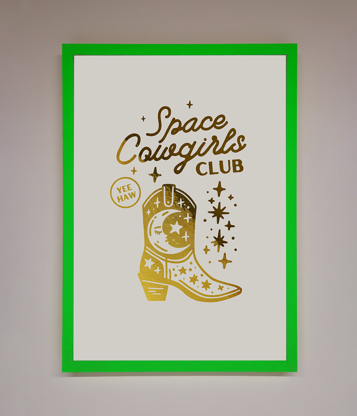 Cowgirl Boot Foil Print print