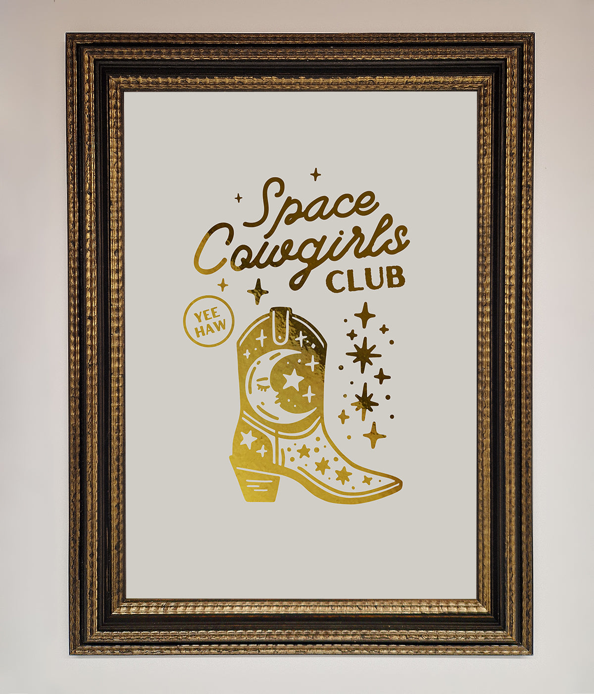 Cowgirl Boot Foil Print print