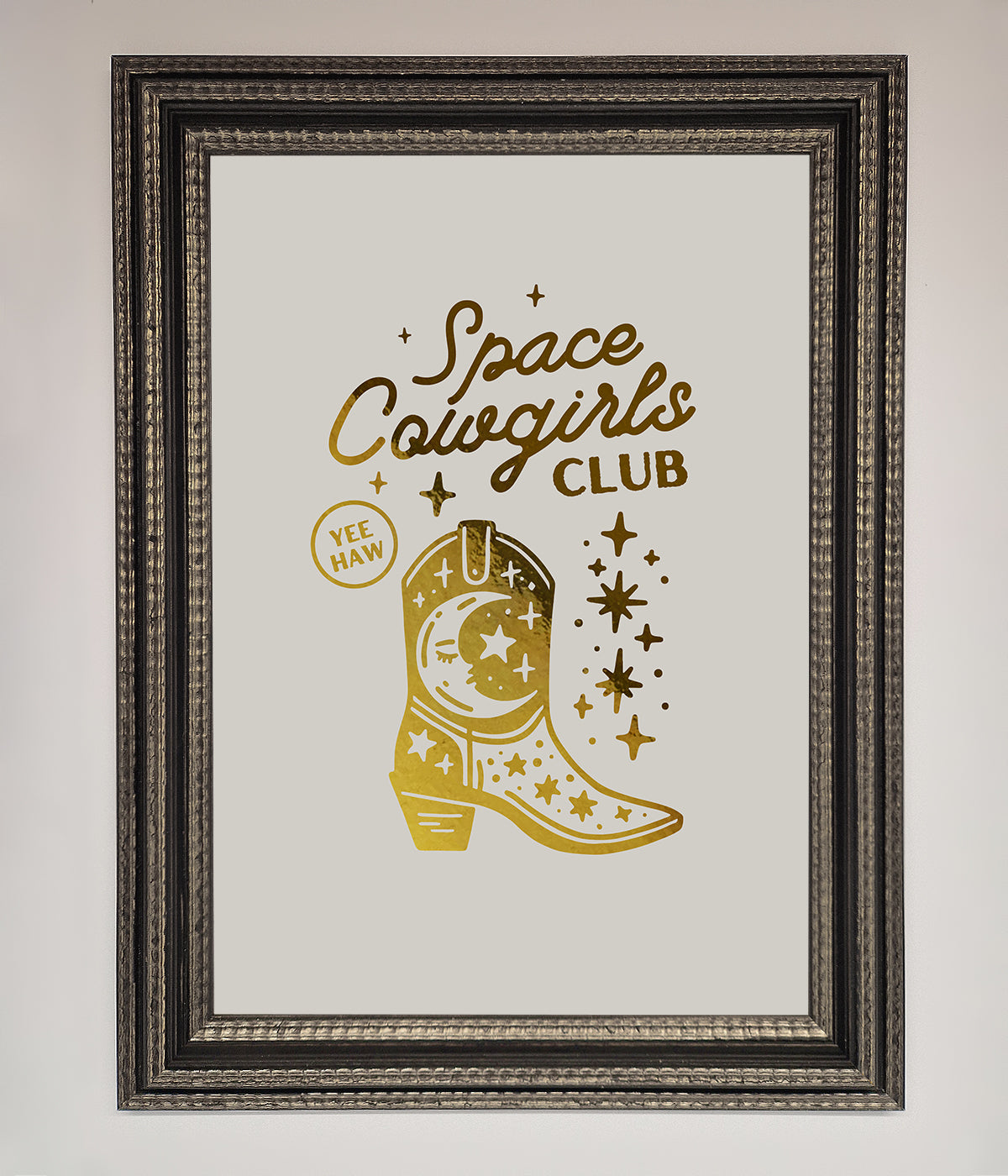 Cowgirl Boot Foil Print print