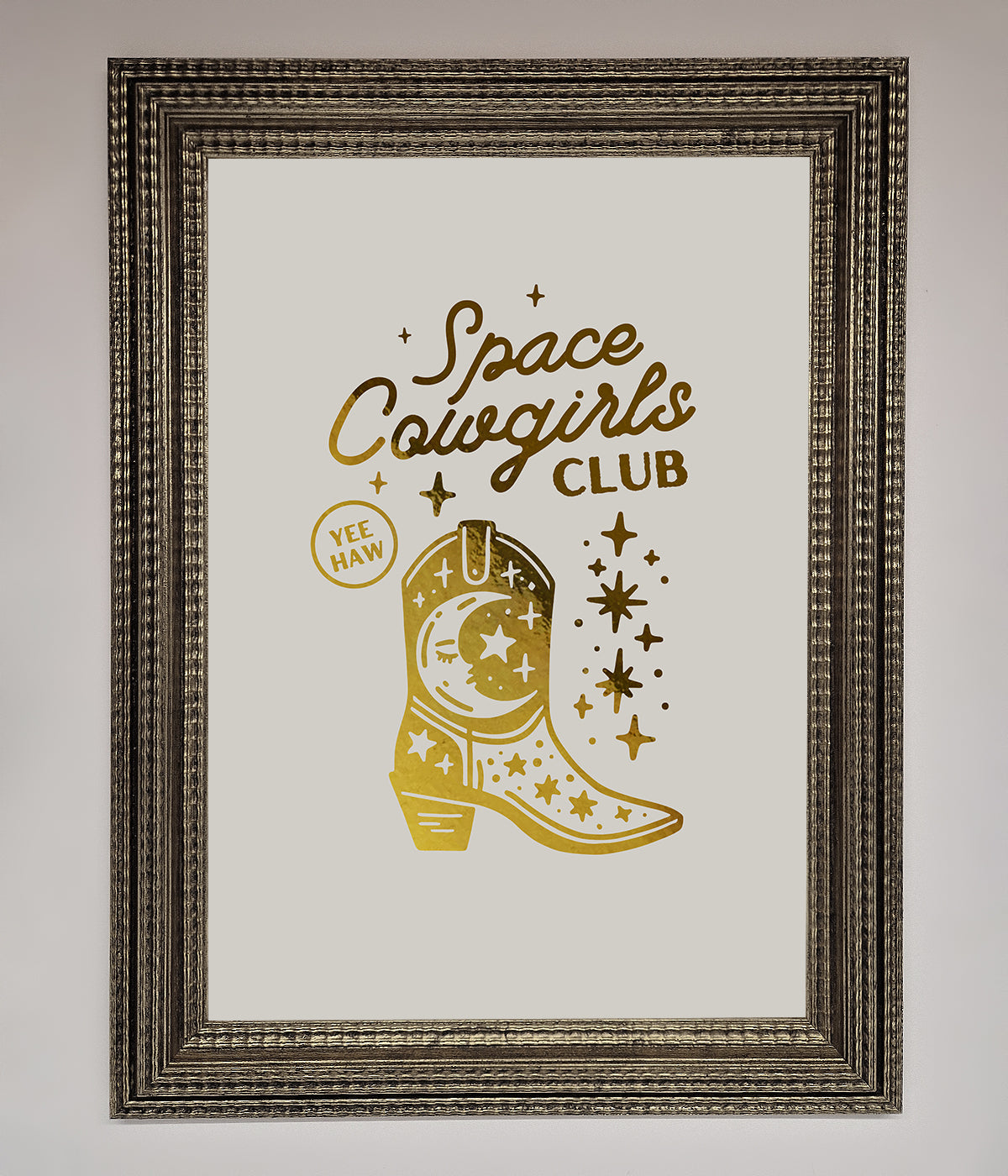 Cowgirl Boot Foil Print print