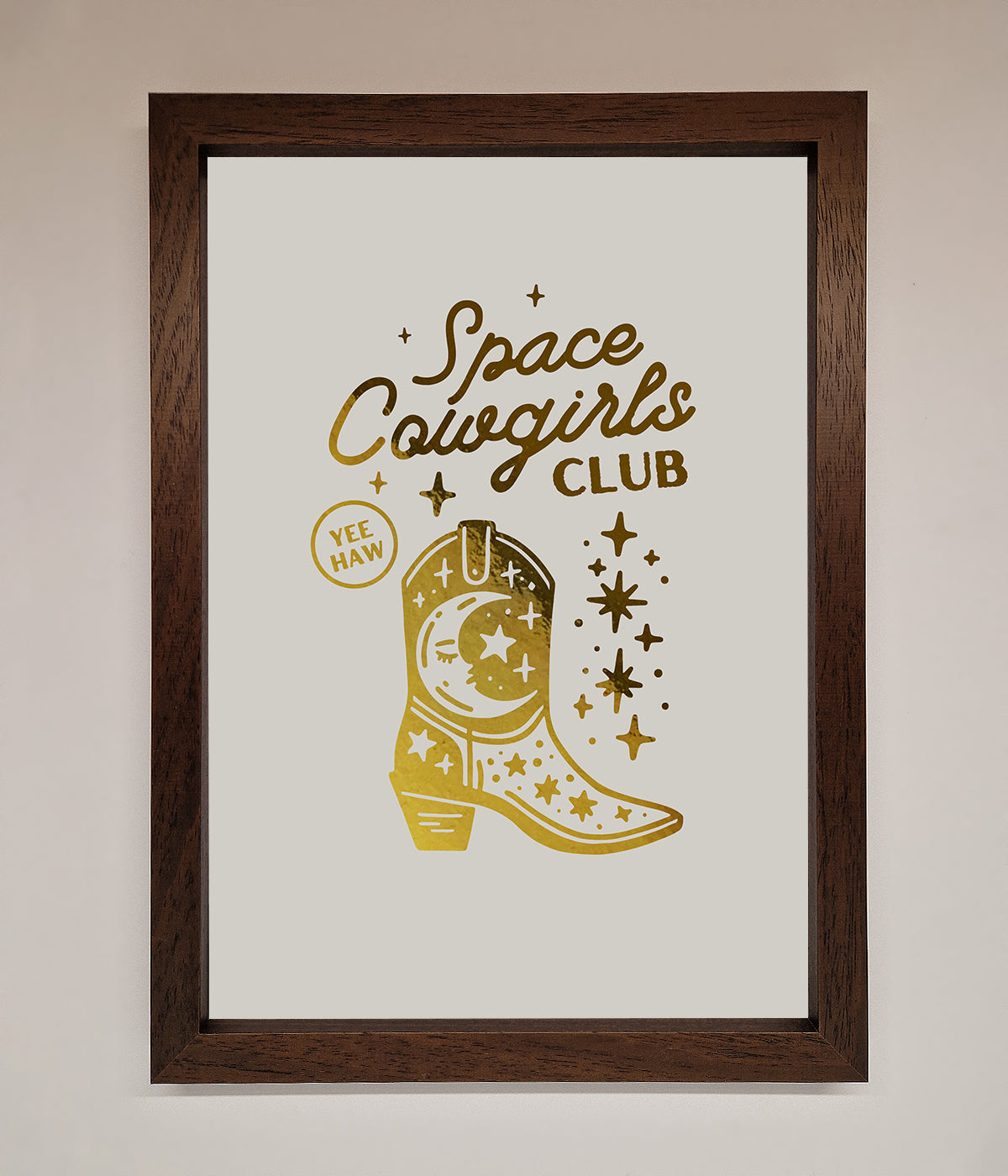 Cowgirl Boot Foil Print print