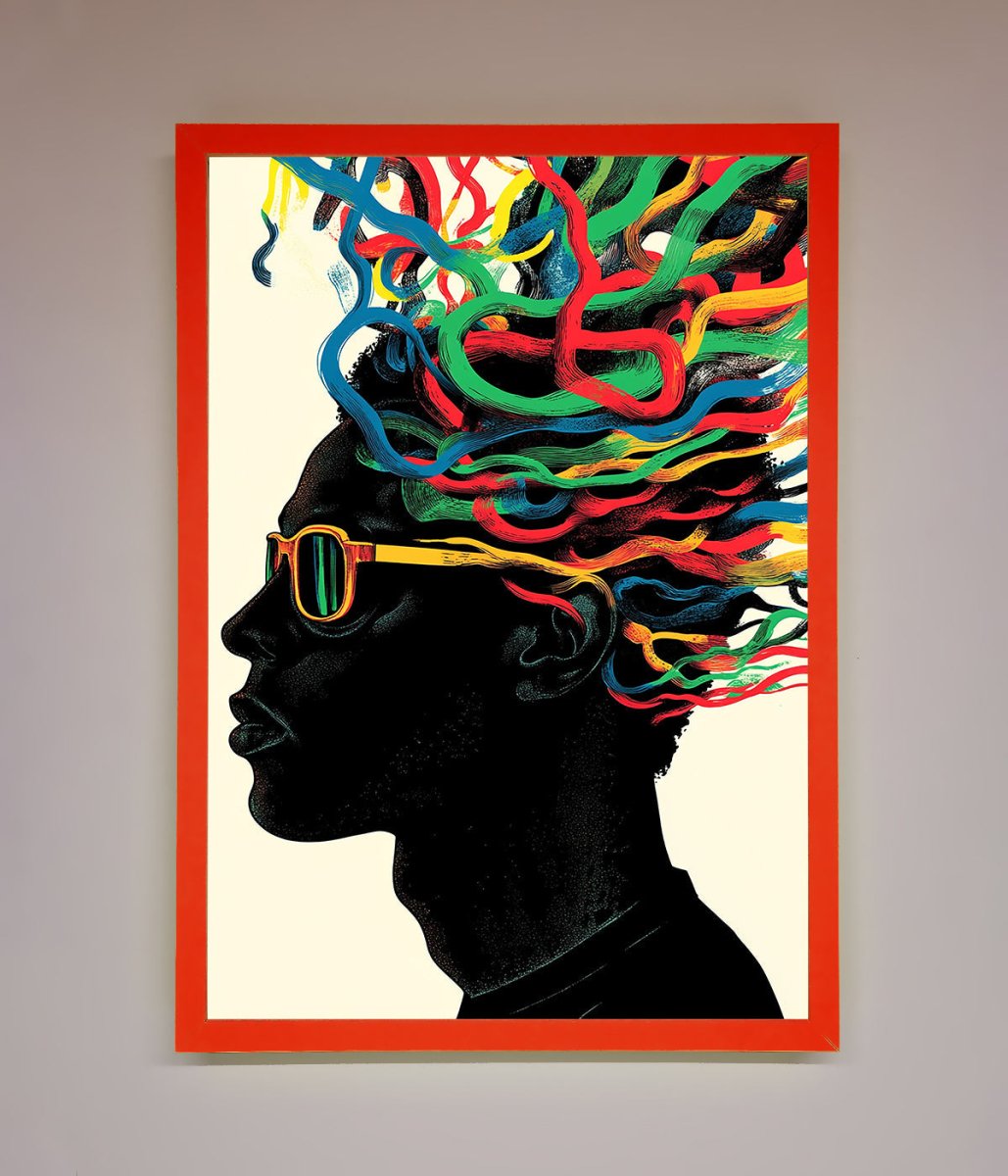 Multicolour Noodle Hair Framed Print - Zestio