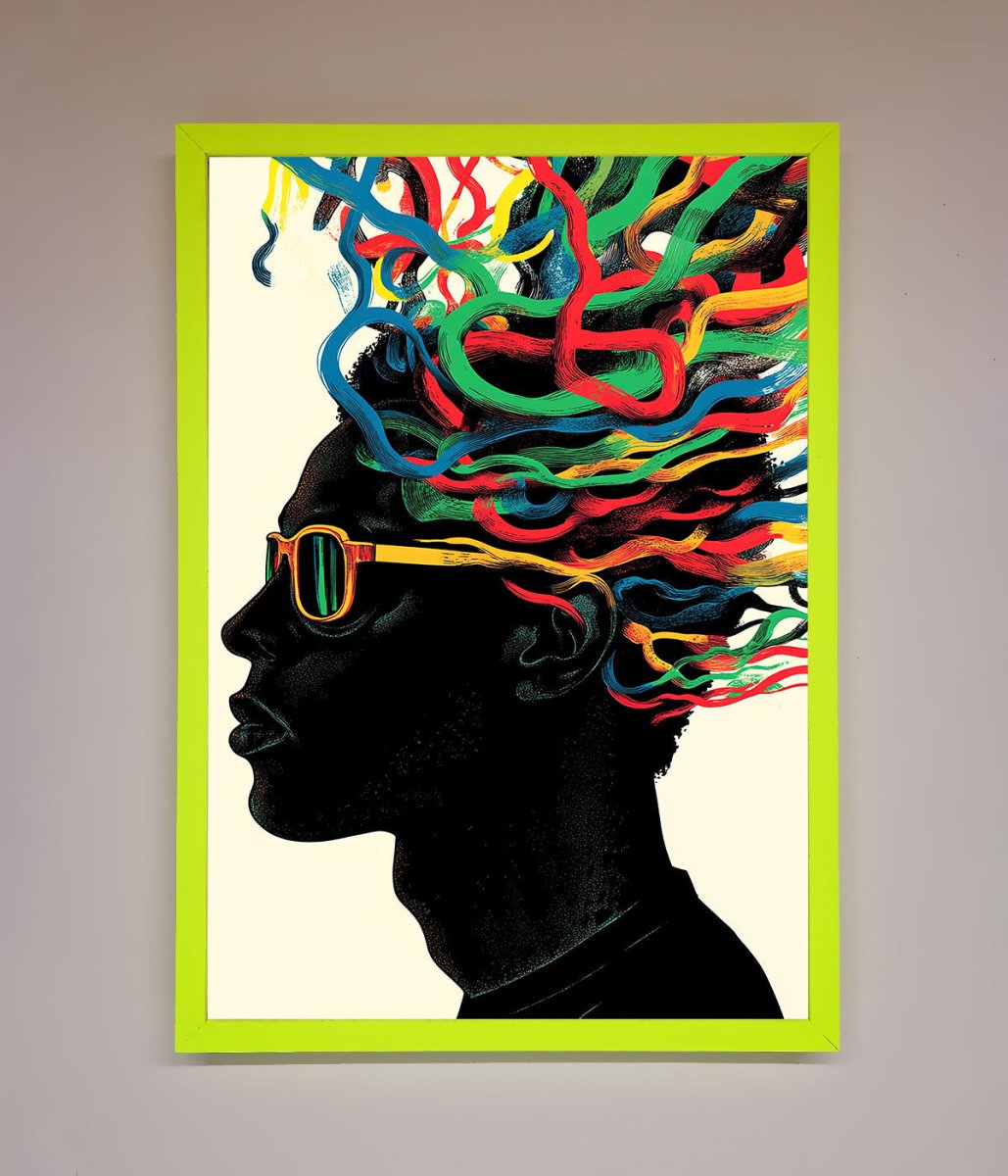 Multicolour Noodle Hair Framed Print - Zestio
