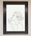 Women With An Apple Line Drawing Framed Poster - Zestio